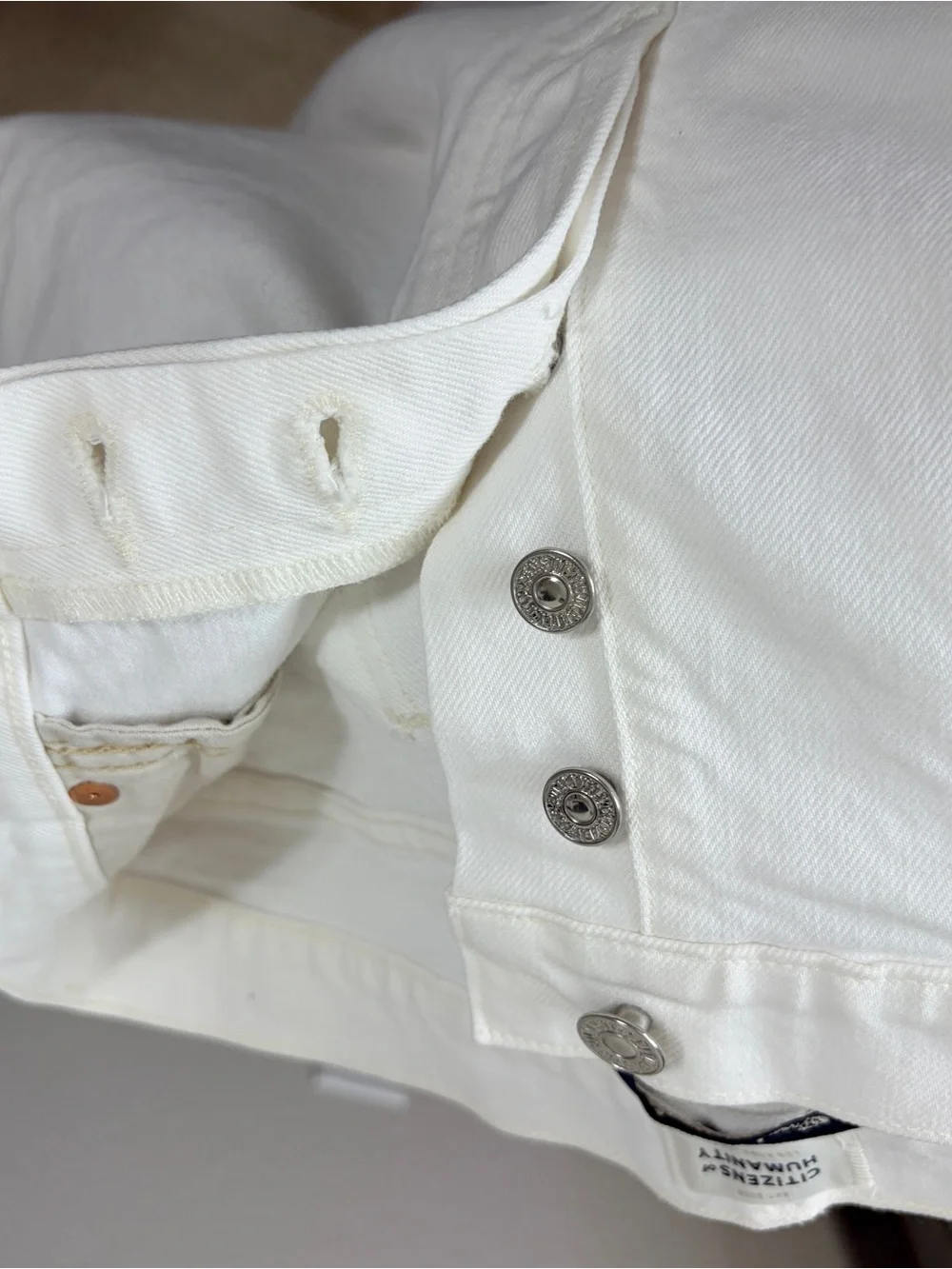 COH Citizens of Humanity White Cropped Kick It Ankle High Rise Jeans 30/26